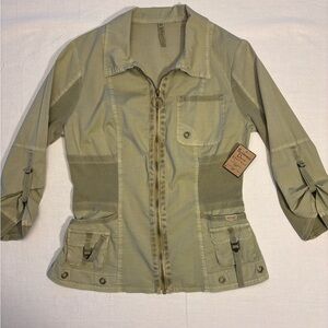 XCVI Olive Green Utility Jacket with Pockets